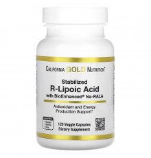 California Gold Nutrition, Stabilized R-Lipoic Acid, 120 Veggie Capsules