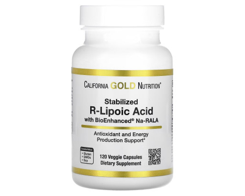 California Gold Nutrition, Stabilized R-Lipoic Acid, 120 Veggie Capsules California Gold Nutrition, Stabilized R-Lipoic Acid, 120 Veggie Capsules