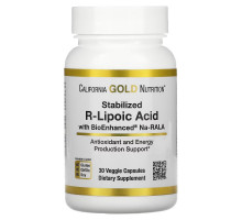 California Gold Nutrition, Stabilized R-Lipoic Acid, 30 Veggie Capsules
