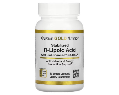 California Gold Nutrition, Stabilized R-Lipoic Acid, 30 Veggie Capsules California Gold Nutrition, Stabilized R-Lipoic Acid, 30 Veggie Capsules