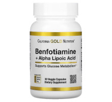 California Gold Nutrition, Benfotiamine + Alpha Lipoic Acid, 30 Veggie Capsules