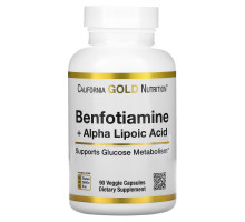 California Gold Nutrition, бенфотиамин с альфа-липоевой кислотой, 90 вегетарианских капсул