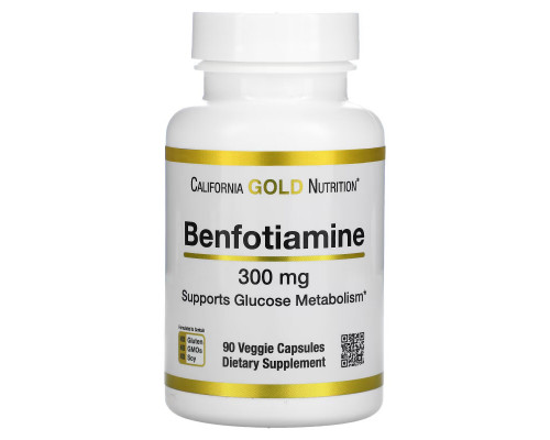 California Gold Nutrition, Benfotiamine, 300 mg, 90 Veggie Capsules California Gold Nutrition, Benfotiamine, 300 mg, 90 Veggie Capsules