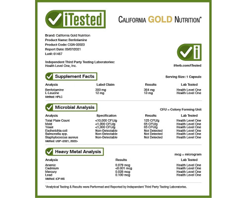 California Gold Nutrition, Benfotiamine, 300 mg, 90 Veggie Capsules California Gold Nutrition, Benfotiamine, 300 mg, 90 Veggie Capsules