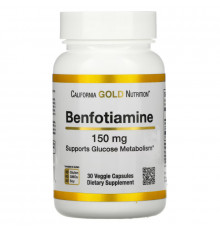 California Gold Nutrition, Benfotiamine, 150 mg, 30 Veggie Capsules