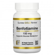 California Gold Nutrition, Benfotiamine, 150 mg, 90 Veggie Capsules