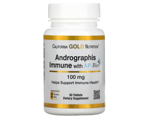 California Gold Nutrition, Andrographis Immune with AP-BIO, 100 mg, 30 Tablets California Gold Nutrition, Andrographis Immune with AP-BIO, 100 mg, 30 Tablets