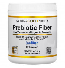 California Gold Nutrition, Prebiotic Fiber Plus Turmeric, Ginger, & Boswellia, 6.7 oz (189 g)