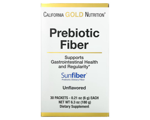 California Gold Nutrition, Prebiotic Fiber, 30 Packets, 0.21 oz (6 g) Each California Gold Nutrition, Prebiotic Fiber, 30 Packets, 0.21 oz (6 g) Each