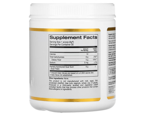 California Gold Nutrition, Prebiotic Fiber, 6.3 oz (180 g) California Gold Nutrition, Prebiotic Fiber, 6.3 oz (180 g)