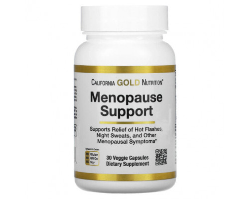 Женское здоровье California Gold Nutrition, добавка для поддержки в период менопаузы, 30 растительных капсул Женское здоровье California Gold Nutrition, добавка для поддержки в период менопаузы, 30 растительных капсул