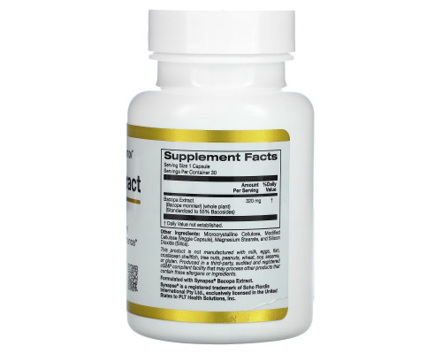 California Gold Nutrition, Bacopa Extract, 320 mg, 30 Veggie Capsules California Gold Nutrition, Bacopa Extract, 320 mg, 30 Veggie Capsules