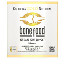Для мышц и суставов California Gold Nutrition, Bone Food, для поддержки здоровья костей и суставов, 60 пакетиков по 6,83 г (0,24 унции)