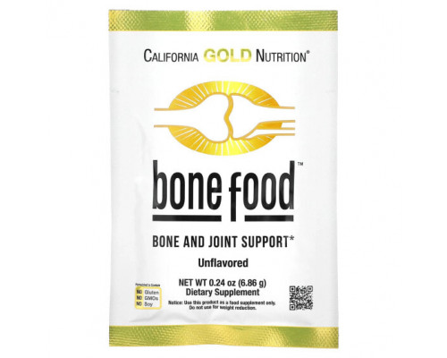 Для мышц и суставов California Gold Nutrition, Bone Food, для поддержки здоровья костей и суставов, 60 пакетиков по 6,83 г (0,24 унции) Для мышц и суставов California Gold Nutrition, Bone Food, для поддержки здоровья костей и суставов, 60 пакетиков по 6,83 г (0,24 унции)