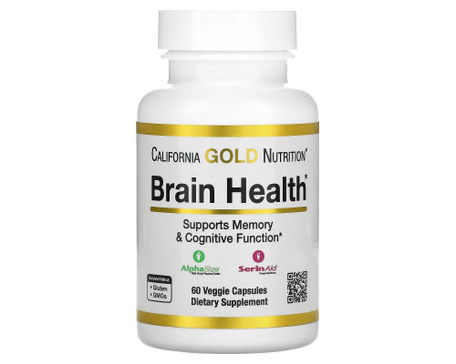 California Gold Nutrition, Brain Health, 60 Veggie Capsules California Gold Nutrition, Brain Health, 60 Veggie Capsules
