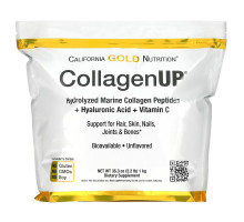 California Gold Nutrition, CollagenUP, Hydrolyzed Marine Collagen Peptides with Hyaluronic Acid and Vitamin C, Unflavored, 2.2 lbs (1 kg)