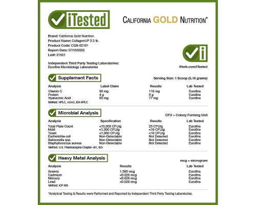 California Gold Nutrition, CollagenUP, Hydrolyzed Marine Collagen Peptides with Hyaluronic Acid and Vitamin C, Unflavored, 2.2 lbs (1 kg) California Gold Nutrition, CollagenUP, Hydrolyzed Marine Collagen Peptides with Hyaluronic Acid and Vitamin C, Unflavored, 2.2 lbs (1 kg)