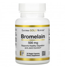 California Gold Nutrition, Bromelain, 500 mg, 30 Veggie Capsules