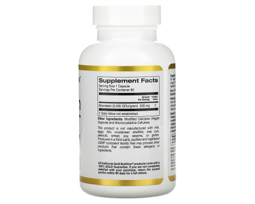 California Gold Nutrition, Bromelain, 500 mg, 90 Veggie Capsules California Gold Nutrition, Bromelain, 500 mg, 90 Veggie Capsules
