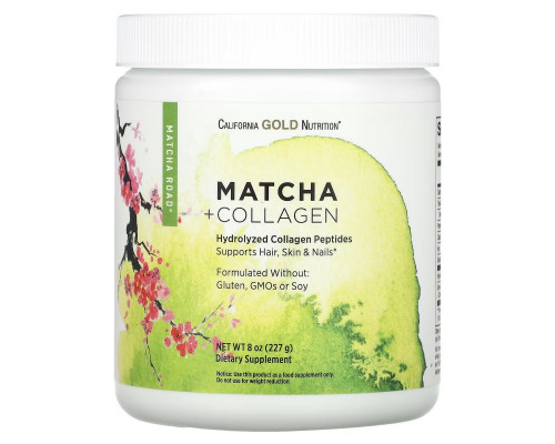 California Gold Nutrition, MATCHA ROAD, Matcha + Collagen, 8 oz (227 g) California Gold Nutrition, MATCHA ROAD, Matcha + Collagen, 8 oz (227 g)