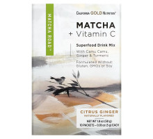 California Gold Nutrition, MATCHA ROAD, Matcha + Vitamin C - Citrus Ginger, 10 Count