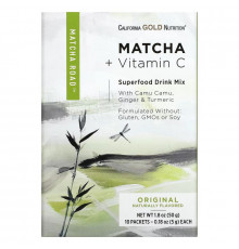 California Gold Nutrition, MATCHA ROAD, Matcha + Vitamin C - Original, 10 Count