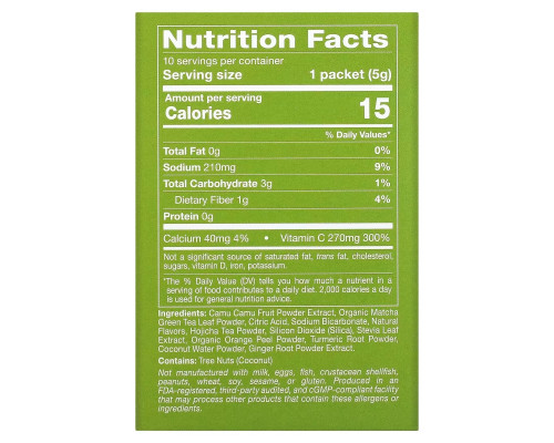 California Gold Nutrition, MATCHA ROAD, Matcha + Vitamin C - Original, 10 Count California Gold Nutrition, MATCHA ROAD, Matcha + Vitamin C - Original, 10 Count