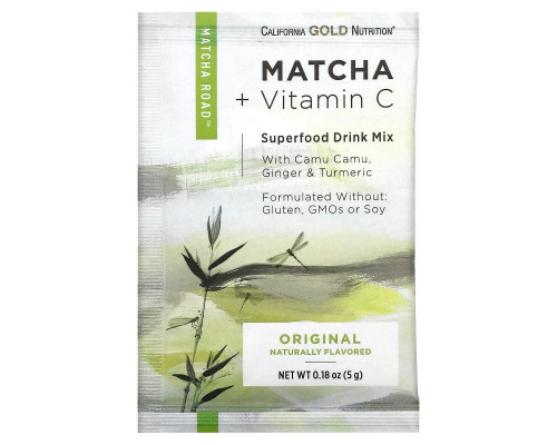 California Gold Nutrition, MATCHA ROAD, Matcha + Vitamin C - Original, 10 Count California Gold Nutrition, MATCHA ROAD, Matcha + Vitamin C - Original, 10 Count