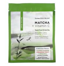 California Gold Nutrition, MATCHA ROAD, матча + витамин C — набор пробников, 3 шт.