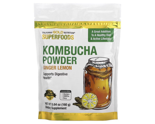 California Gold Nutrition, SUPERFOODS - порошок чайного гриба, имбирь и лимон, 160 г (5,64 унции) California Gold Nutrition, SUPERFOODS - порошок чайного гриба, имбирь и лимон, 160 г (5,64 унции)