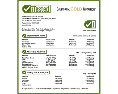 California Gold Nutrition, SUPERFOODS - порошок чайного гриба, имбирь и лимон, 160 г (5,64 унции) California Gold Nutrition, SUPERFOODS - порошок чайного гриба, имбирь и лимон, 160 г (5,64 унции)