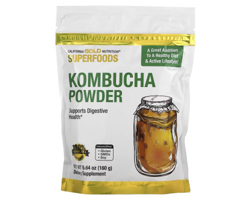 California Gold Nutrition, SUPERFOODS - Kombucha Powder, Unflavored, 5.64 oz (160 g) California Gold Nutrition, SUPERFOODS - Kombucha Powder, Unflavored, 5.64 oz (160 g)
