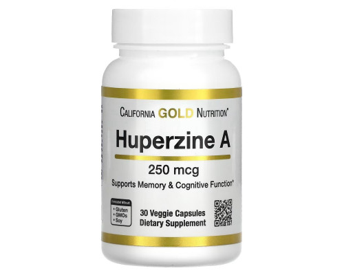 California Gold Nutrition, Huperzine A, 250 mcg, 30 Veggie Capsules California Gold Nutrition, Huperzine A, 250 mcg, 30 Veggie Capsules