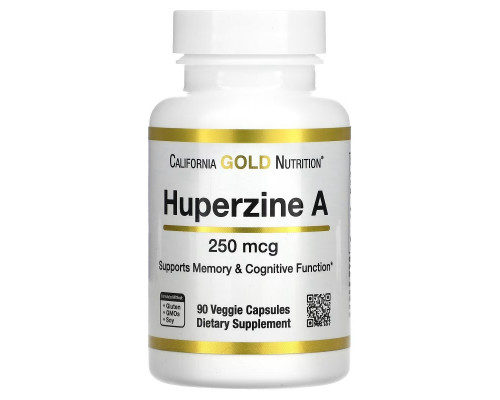 California Gold Nutrition, гуперзин А, 250 мкг, 90 растительных капсул California Gold Nutrition, гуперзин А, 250 мкг, 90 растительных капсул
