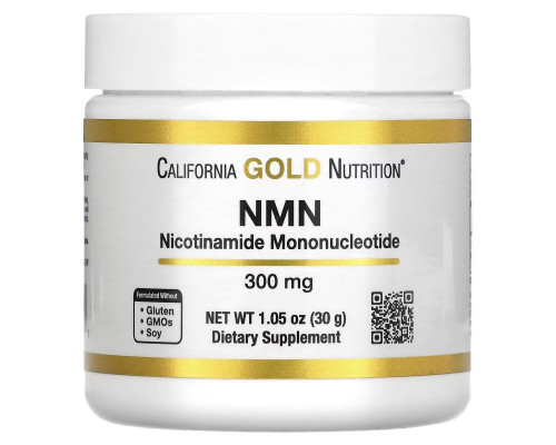 California Gold Nutrition, NMN Powder, 300 mg, 1.05 oz (30 g) California Gold Nutrition, NMN Powder, 300 mg, 1.05 oz (30 g)