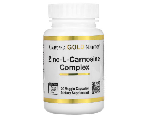 California Gold Nutrition, Zinc-L-Carnosine Complex, 30 Veggie Capsules California Gold Nutrition, Zinc-L-Carnosine Complex, 30 Veggie Capsules