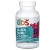 Рыбий жир и Омега 3, 6, 9 California Gold Nutrition, рыбий жир с омега-3 для детей, натуральный клубничный вкус, 60 капсул из рыбьего желатина