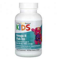 Рыбий жир и Омега 3, 6, 9 California Gold Nutrition, рыбий жир с омега-3 для детей, натуральный клубничный вкус, 60 капсул из рыбьего желатина