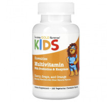 Витаминно-минеральные комплексы California Gold Nutrition, Жевательные мультивитамины с пробиотиками и ферментами для детей, фруктовое ассорти, 120 вегетарианских таблеток