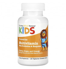 Витаминно-минеральные комплексы California Gold Nutrition, Жевательные мультивитамины с пробиотиками и ферментами для детей, фруктовое ассорти, 120 вегетарианских таблеток