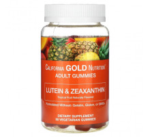 Лютеин, зеаксантин California Gold Nutrition, жевательные таблетки с лютеином и зеаксантином, вкус тропических фруктов, 90 вегетарианских жевательных таблеток