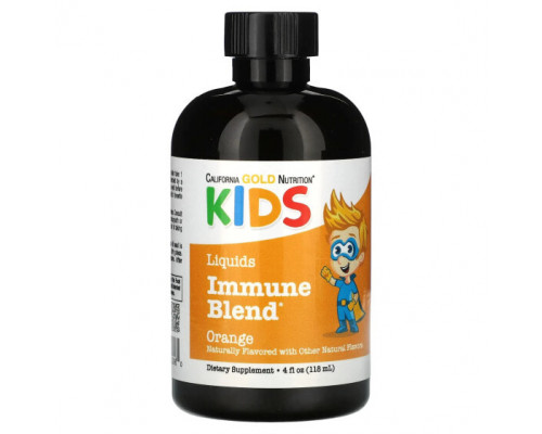 Детское здоровье California Gold Nutrition, жидкая смесь для укрепления иммунитета для детей, без спирта, апельсиновый вкус, 118 мл (4 жидк. унции) Детское здоровье California Gold Nutrition, жидкая смесь для укрепления иммунитета для детей, без спирта, апельсиновый вкус, 118 мл (4 жидк. унции)