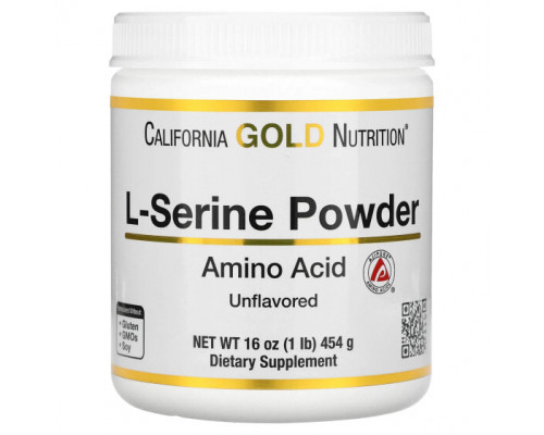 Аминокислоты California Gold Nutrition, L-серин в порошке, аминокислота AjiPure, порошок без добавок, 454 г (1 фунт) Аминокислоты California Gold Nutrition, L-серин в порошке, аминокислота AjiPure, порошок без добавок, 454 г (1 фунт)