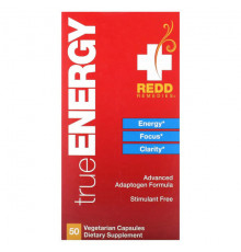 Для нервной системы Redd Remedies, TrueEnergy, 50 вегетарианских капсул