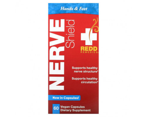 Витамины группы B Redd Remedies, Nerve Shield, для рук и ступней, 60 веганских капсул Витамины группы B Redd Remedies, Nerve Shield, для рук и ступней, 60 веганских капсул