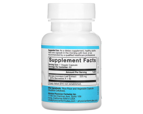 Advance Physician Formulas Inc. Bacopa Extract 225 mg 60 Capsules Advance Physician Formulas Inc. Bacopa Extract 225 mg 60 Capsules