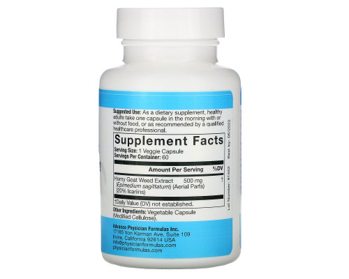 Advance Physician Formulas Inc. Экстракт горянки крупноцветковой 500 мг 60 капсул Advance Physician Formulas Inc. Экстракт горянки крупноцветковой 500 мг 60 капсул