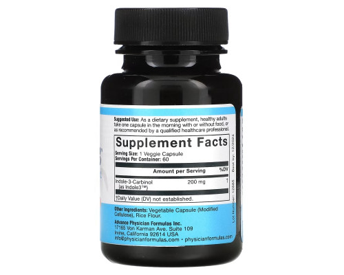 Advance Physician Formulas, Inc., Индол-3-карбинол, 200 мг, 60 вегетарианских капсул Advance Physician Formulas, Inc., Индол-3-карбинол, 200 мг, 60 вегетарианских капсул