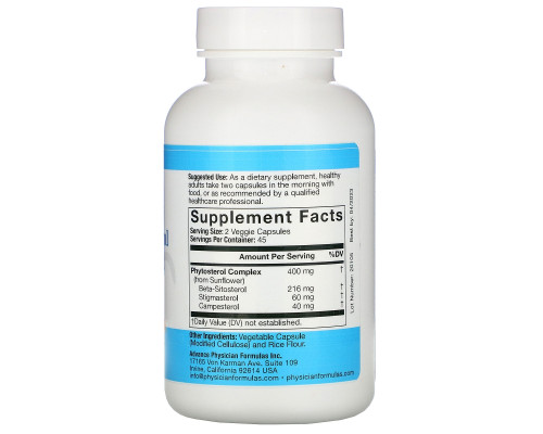 Advance Physician Formulas, Inc., Бета-ситостерол (Beta Sitosterol), 400 мг, 90 капсул