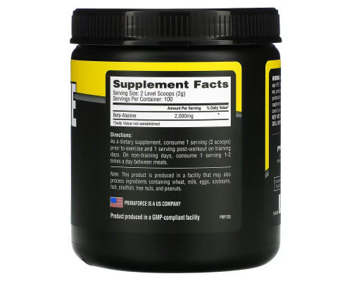 Primaforce, Beta-Alanine, Unflavored, 7 oz (200 g) Primaforce, Beta-Alanine, Unflavored, 7 oz (200 g)